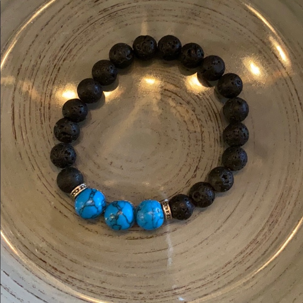 ✨New Lava Rock and Turquoise Bead Bracelet